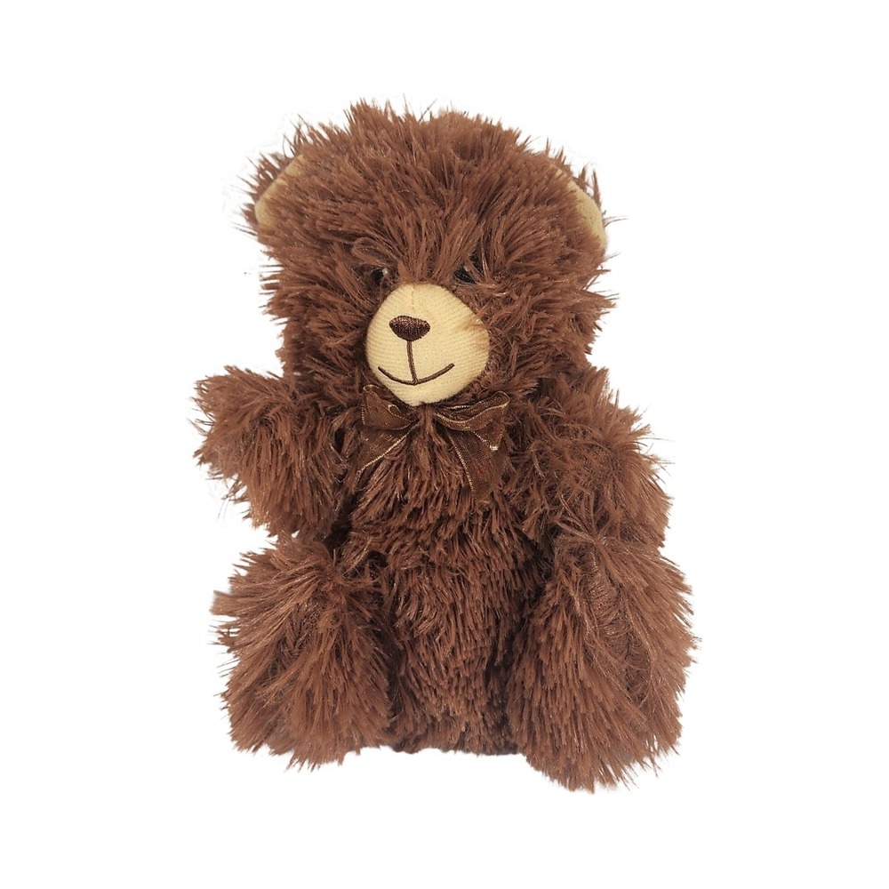 Greenbrier International Brown Shaggy Teddy Bear Plush Stuffed Animal‎ with Bow